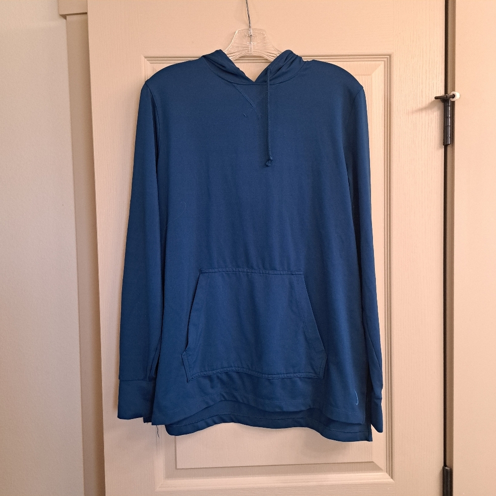 Womens blue dry-fit running shirt jacket NikeLargeGood used condition